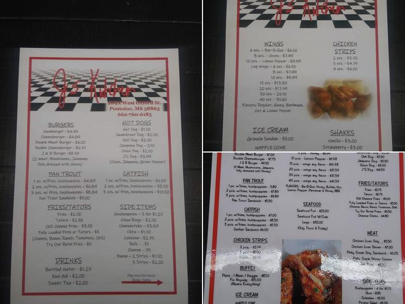 J's Kitchen Menu