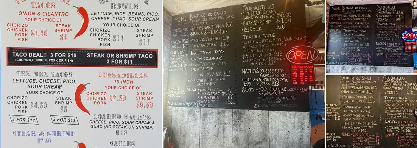 Mexican Taco Zone Menu