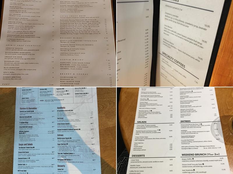 The Observatory Menu