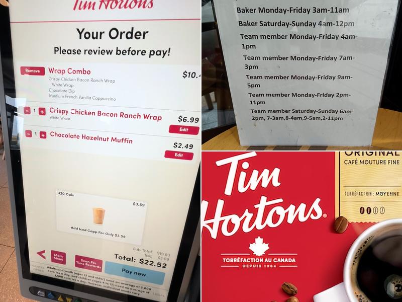Tim Hortons Menu