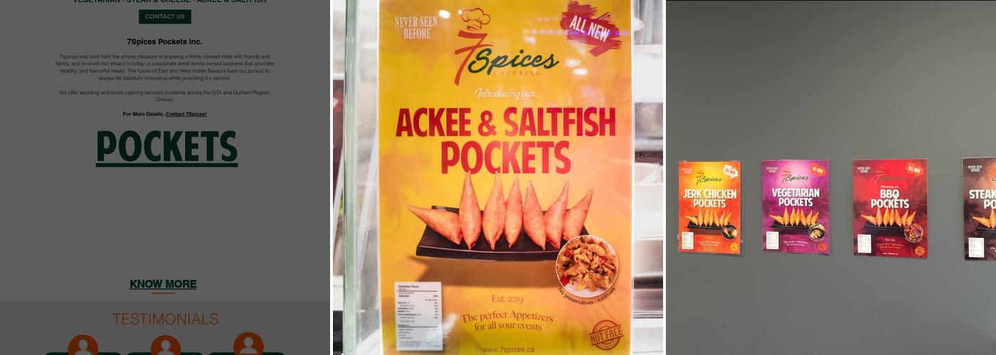7Spices Pockets at The Oshawa Markets Menu