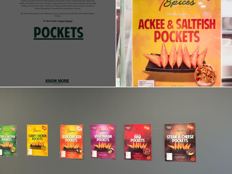7Spices Pockets at The Oshawa Markets Menu