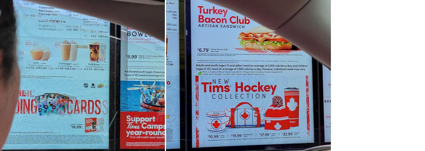 Tim Hortons Menu