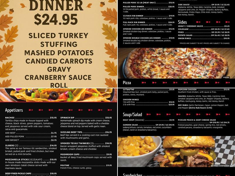 MD's SPORTS BAR and SMOKE HOUSE Menu