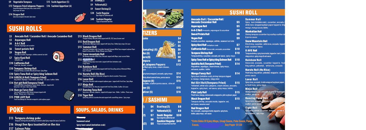 Ninja Sushi Menu