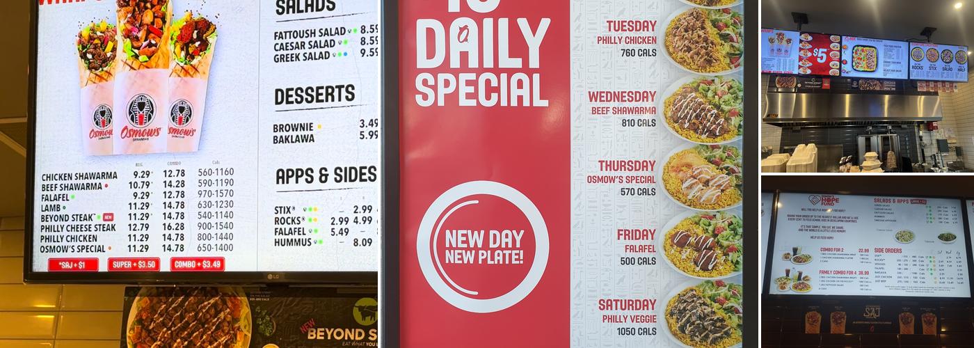 Osmow's Shawarma Menu