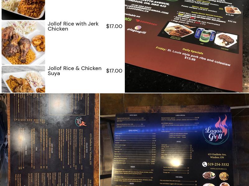 Lagos Grill Menu