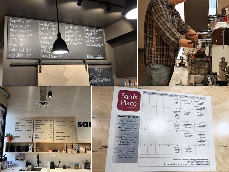Sam's Place Coffee Menu