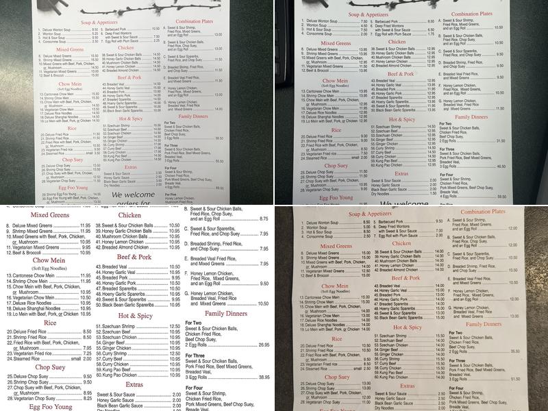 New Sing Fei Chinese Restaurant Menu