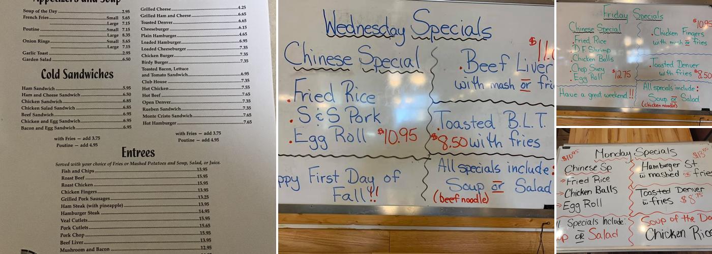 Canada Cafe Menu