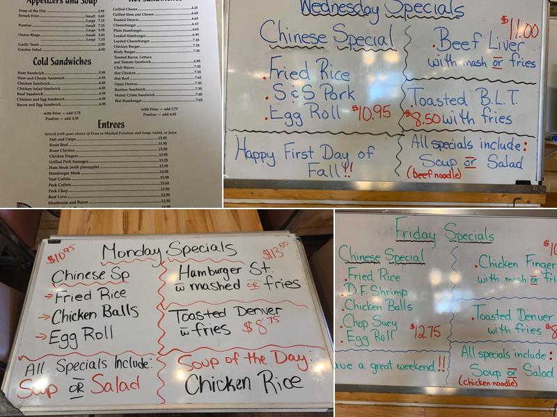Canada Cafe Menu