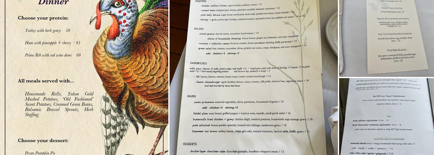 Limewater Menu