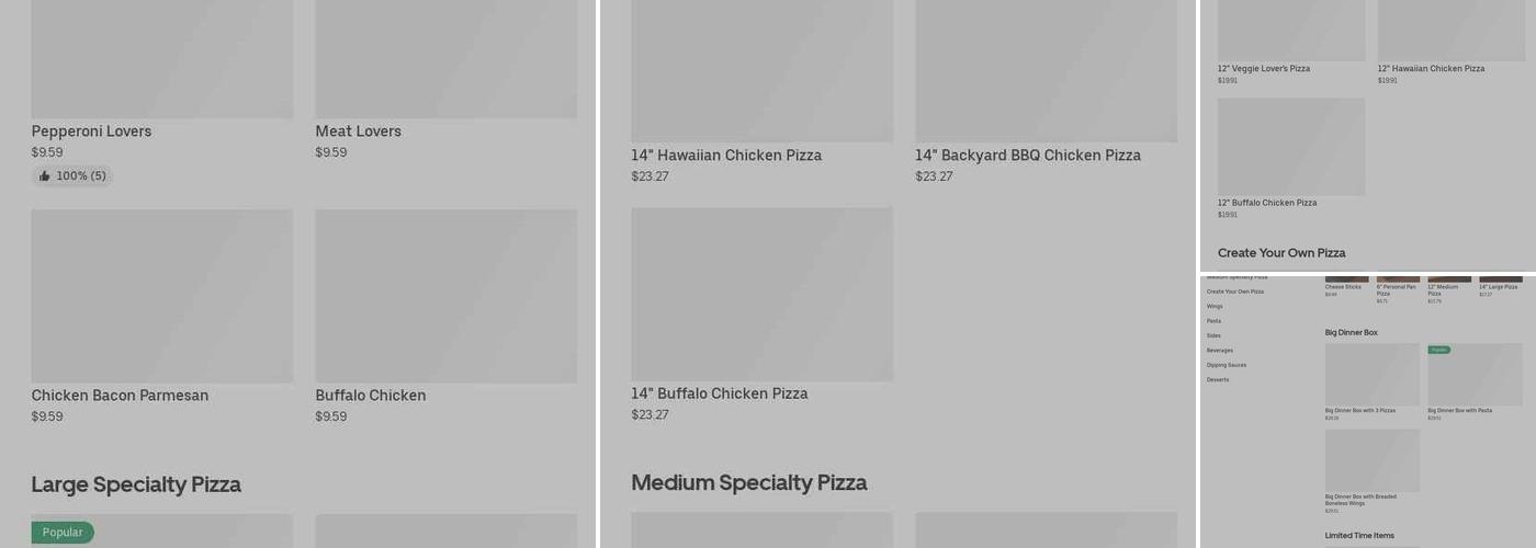 Pizza Hut Menu