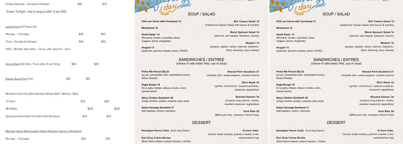 Verona18 Menu