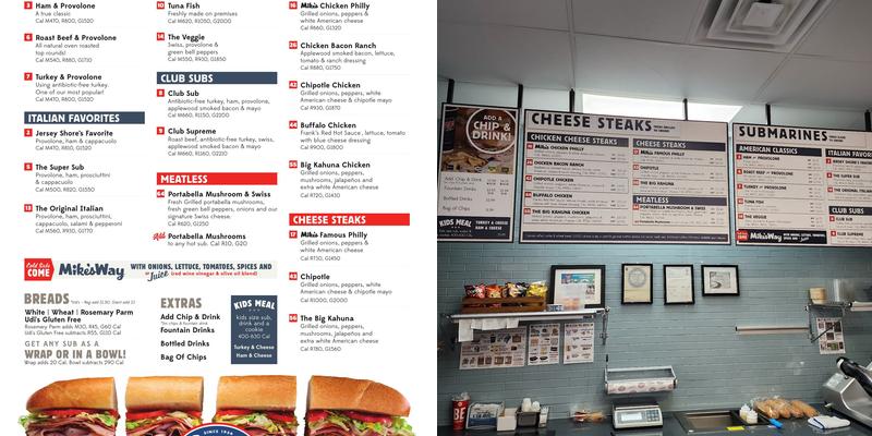Jersey Mike's Subs Menu