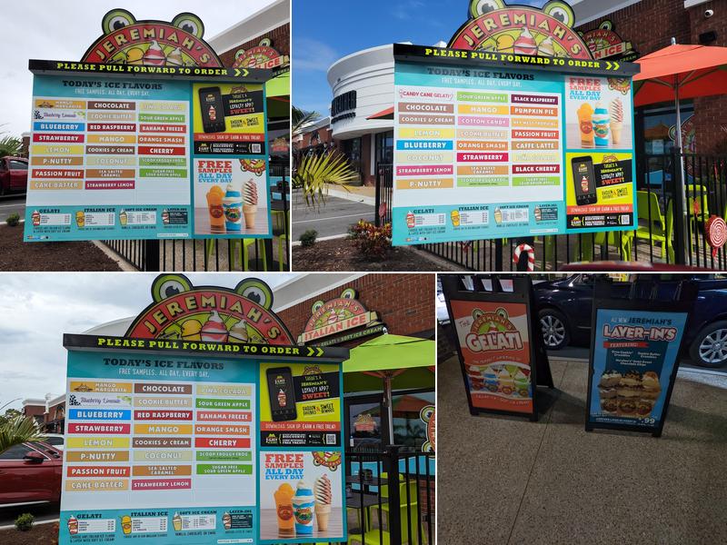 Jeremiah's Italian Ice Menu