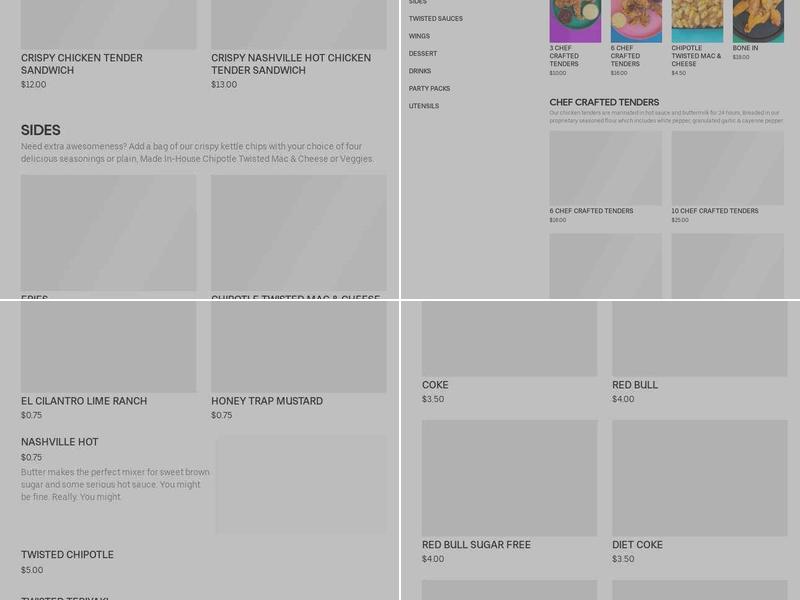 Twisted Tenders Menu