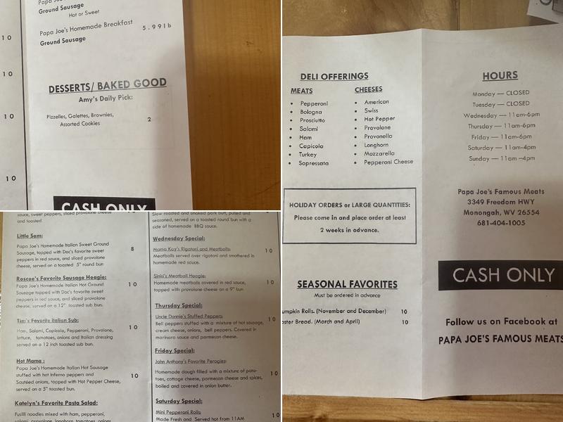 Papa Joe's Famous Meats (Deli) Menu