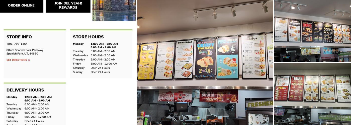 Del Taco Menu