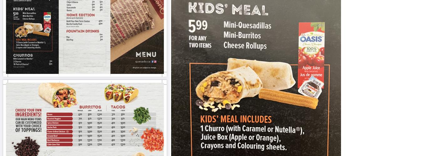 Quesada Burritos & Tacos Menu