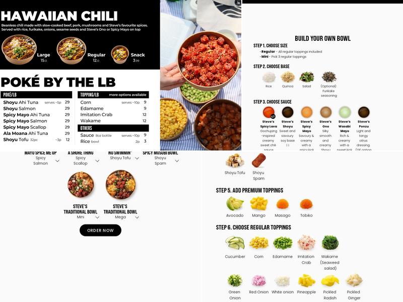 Steve's Poké Bar Menu