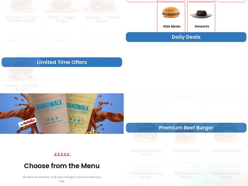 Boardwalk Fries Burgers Shakes - Fairmont Hot Springs Menu