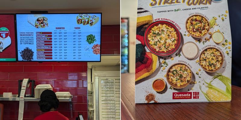 Quesada Burritos & Tacos Menu