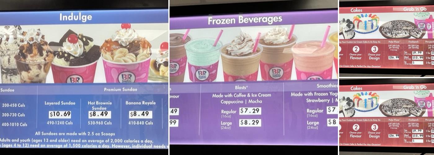 Baskin Robbins Menu