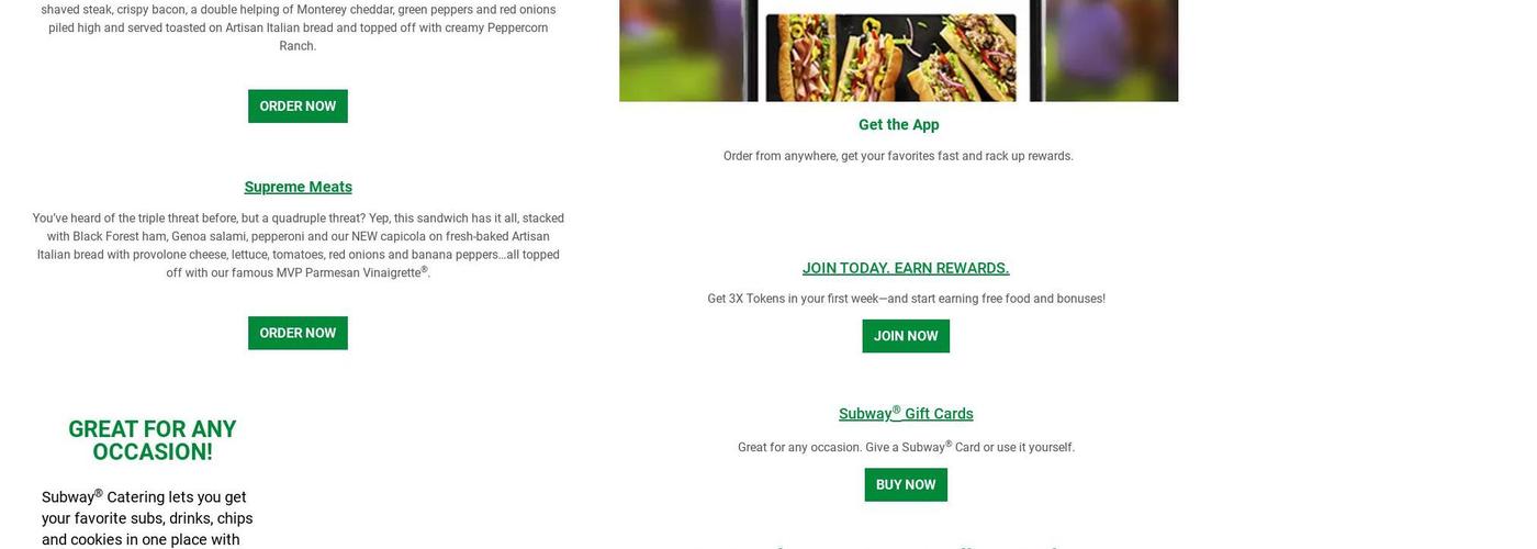 Subway Menu