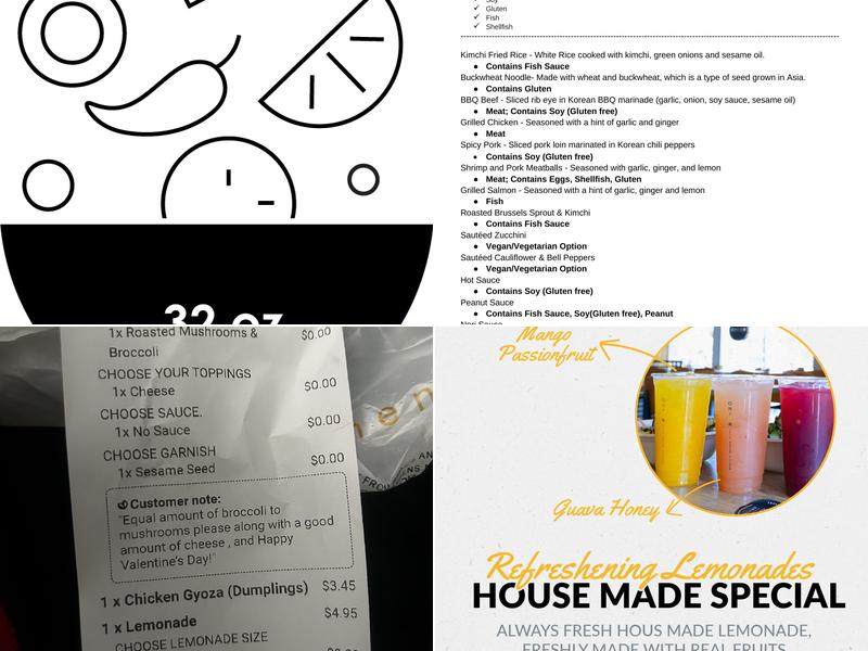 ON+ON - Fresh Korean Kitchen Menu