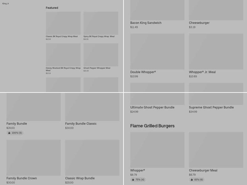 Burger King Menu