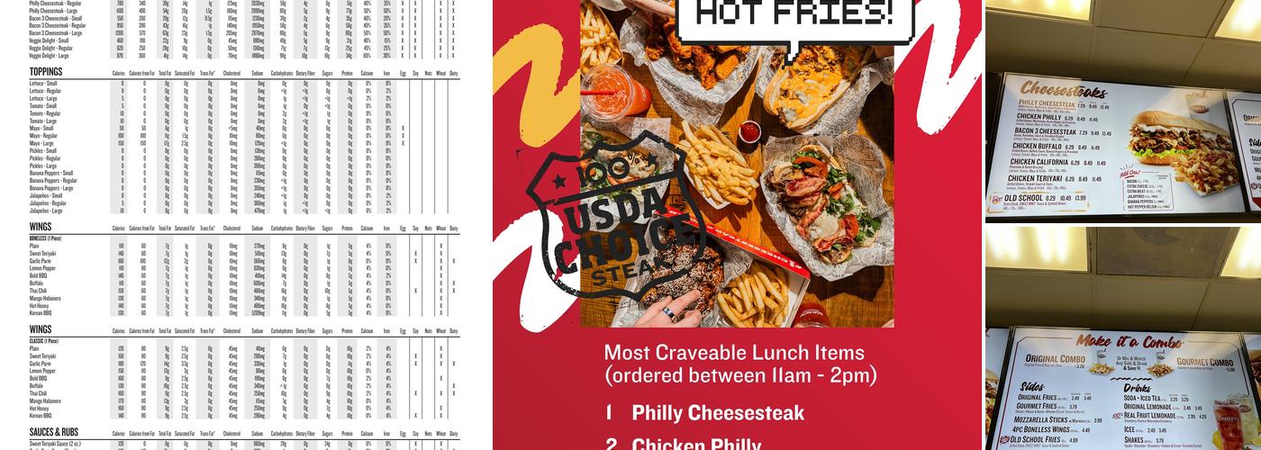 Charleys Philly Steak Menu