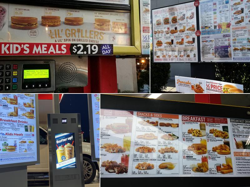 Sonic Drive-In Menu