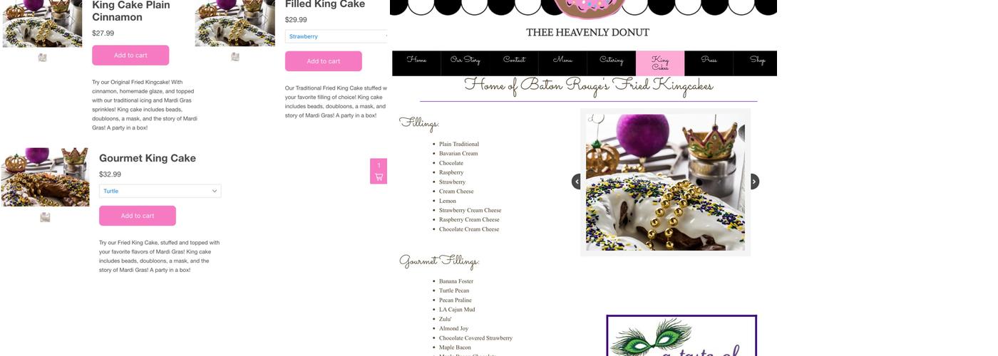 Thee Heavenly Donut Menu