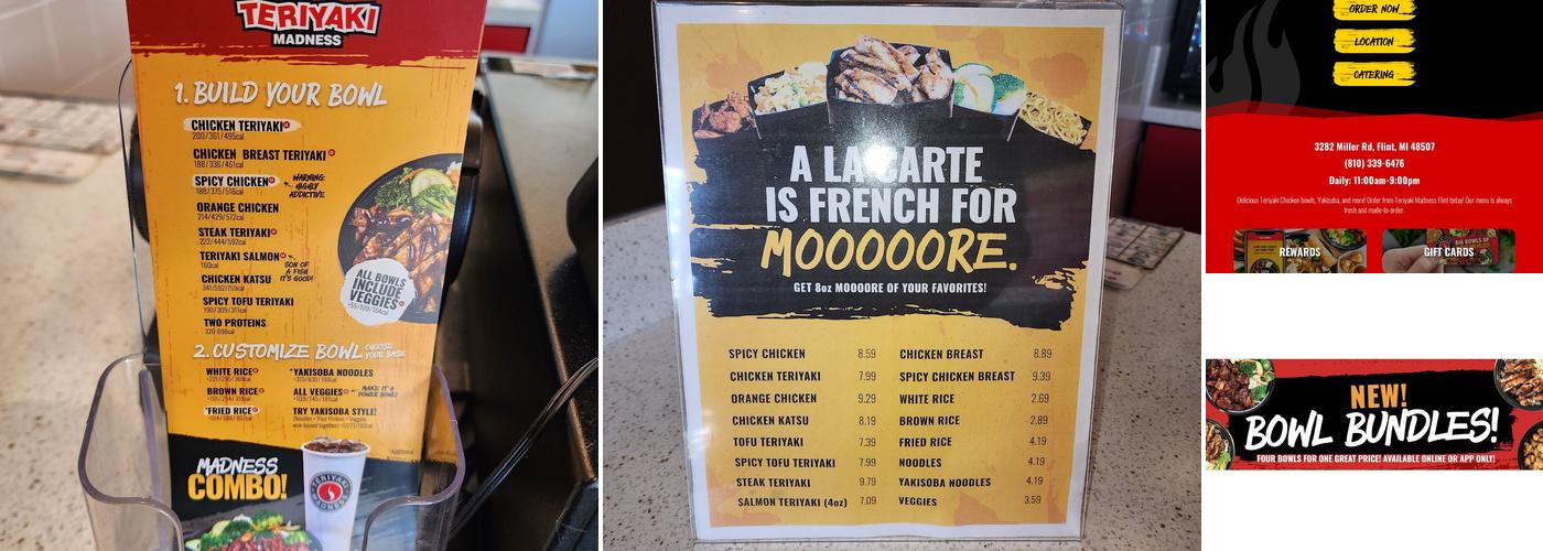 Teriyaki Madness Menu
