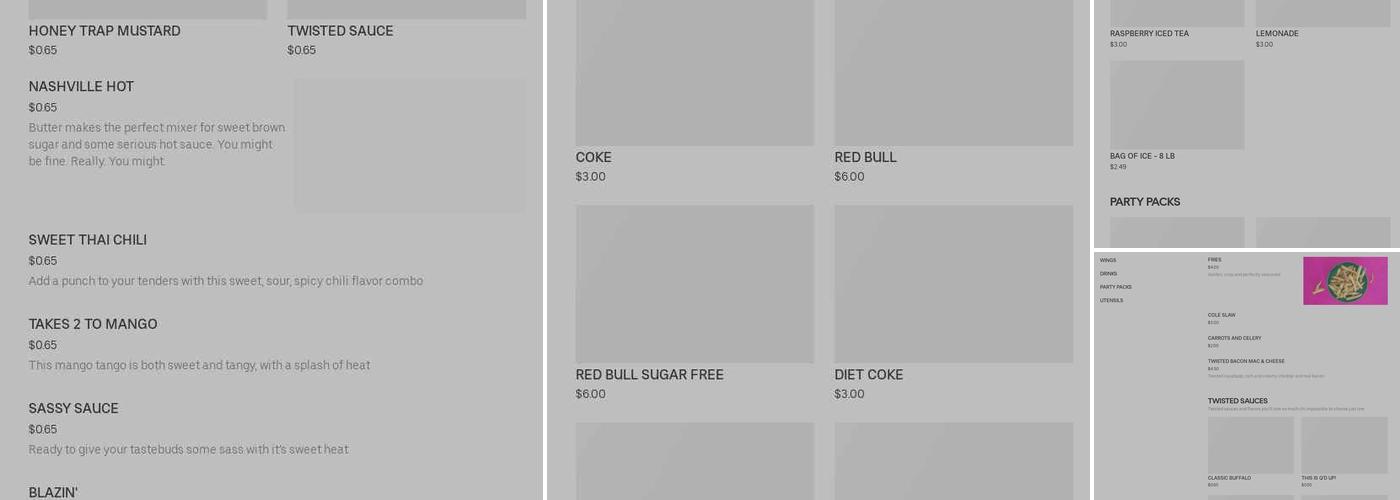 Twisted Tenders Menu
