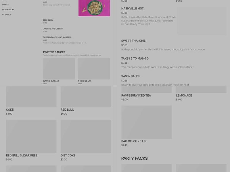 Twisted Tenders Menu