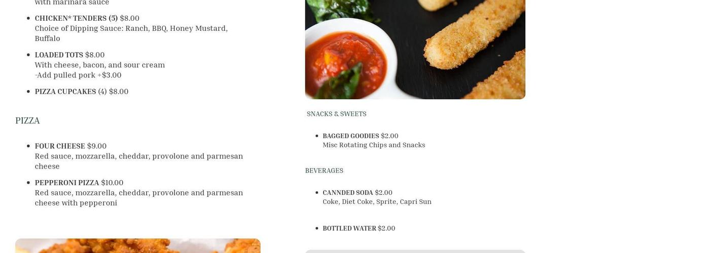 Oddball Brewing Menu