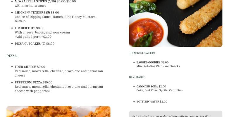 Oddball Brewing Menu