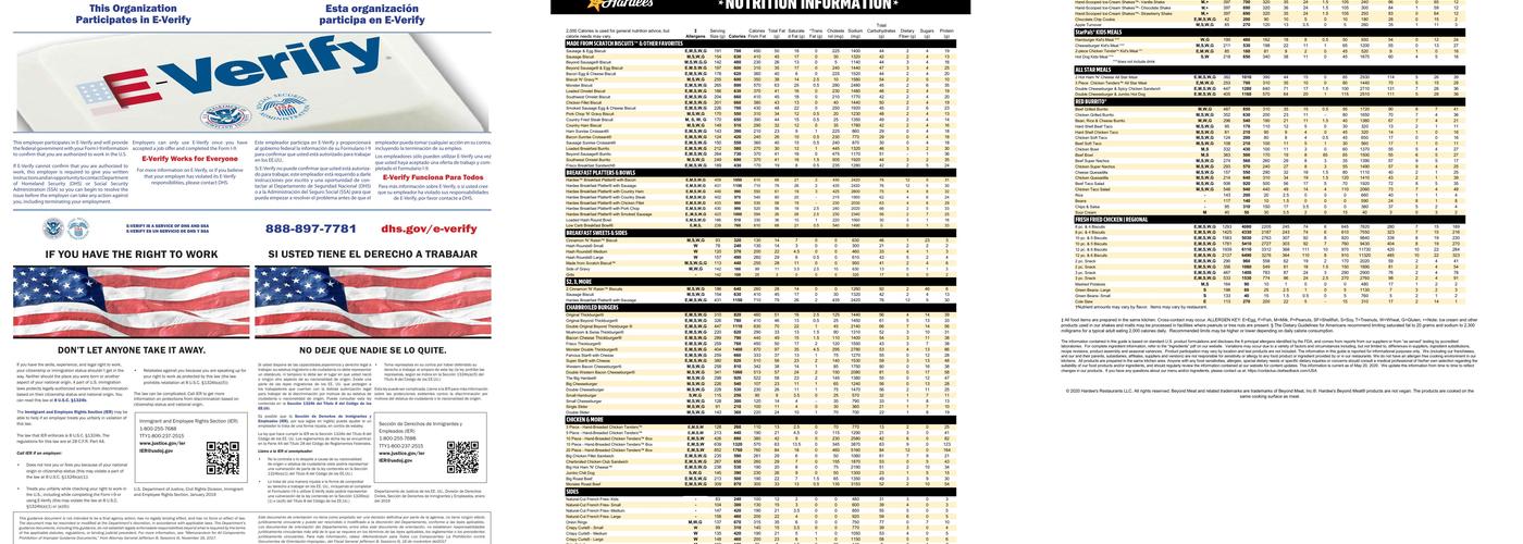 Hardee's Menu