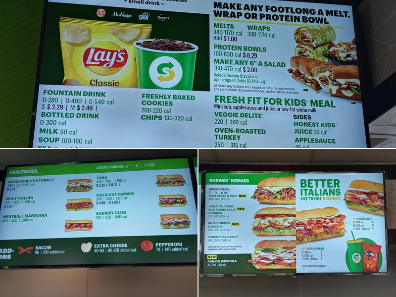 Subway Menu