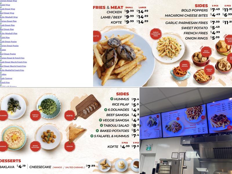 Donair Dude / Scoopville Ice Cream Menu