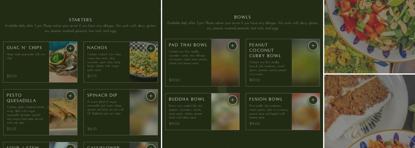 Carrots n' Dates Menu