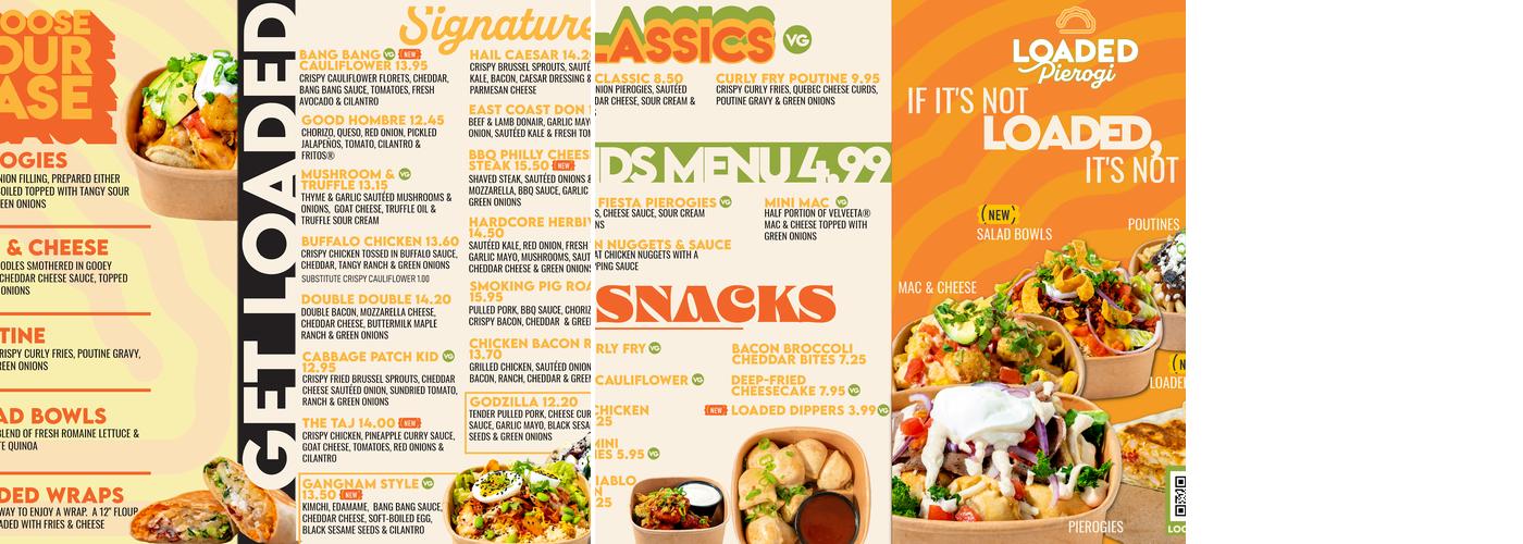 Loaded Pierogi Menu