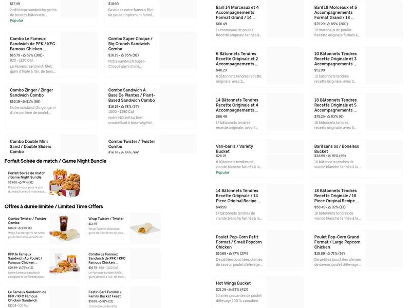 PFK Menu