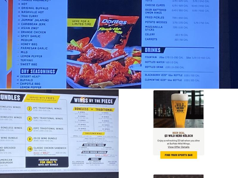 Buffalo Wild Wings 'GO' Menu