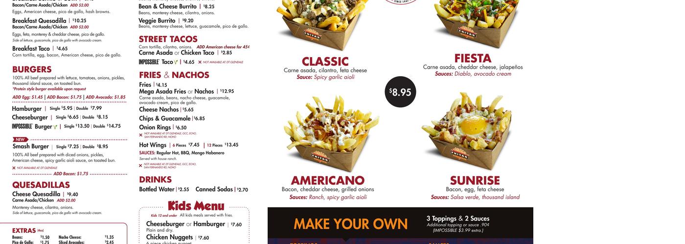 The Great White Hut Menu