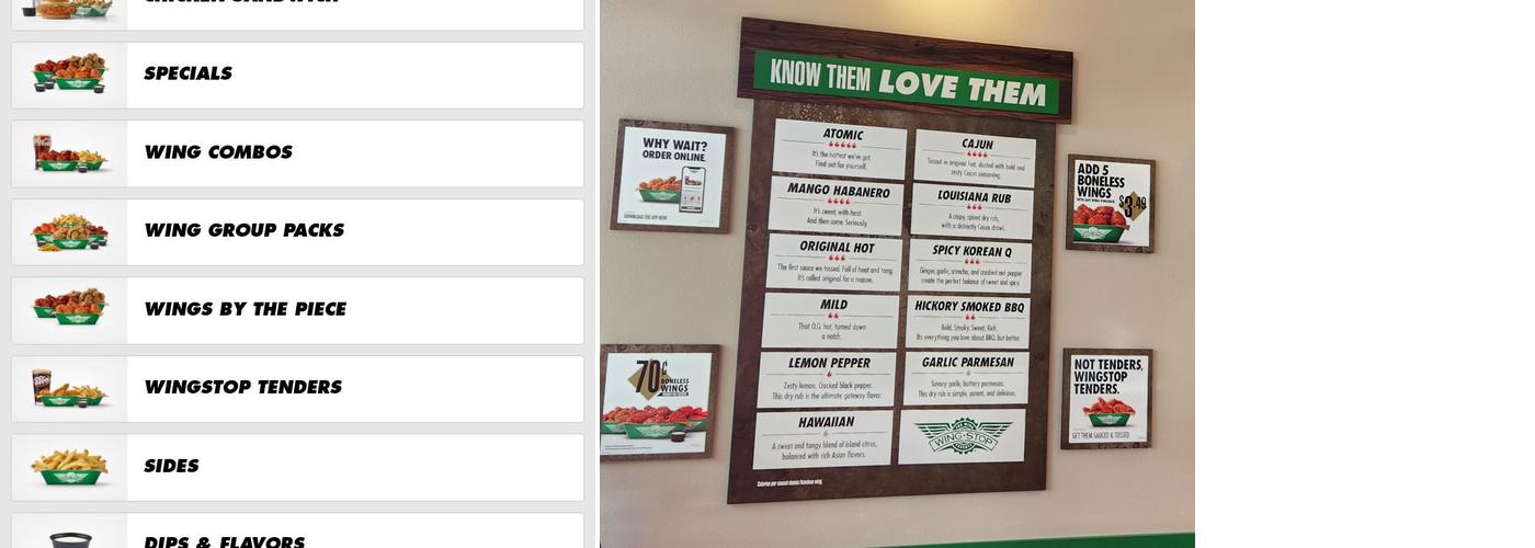 Wingstop Menu