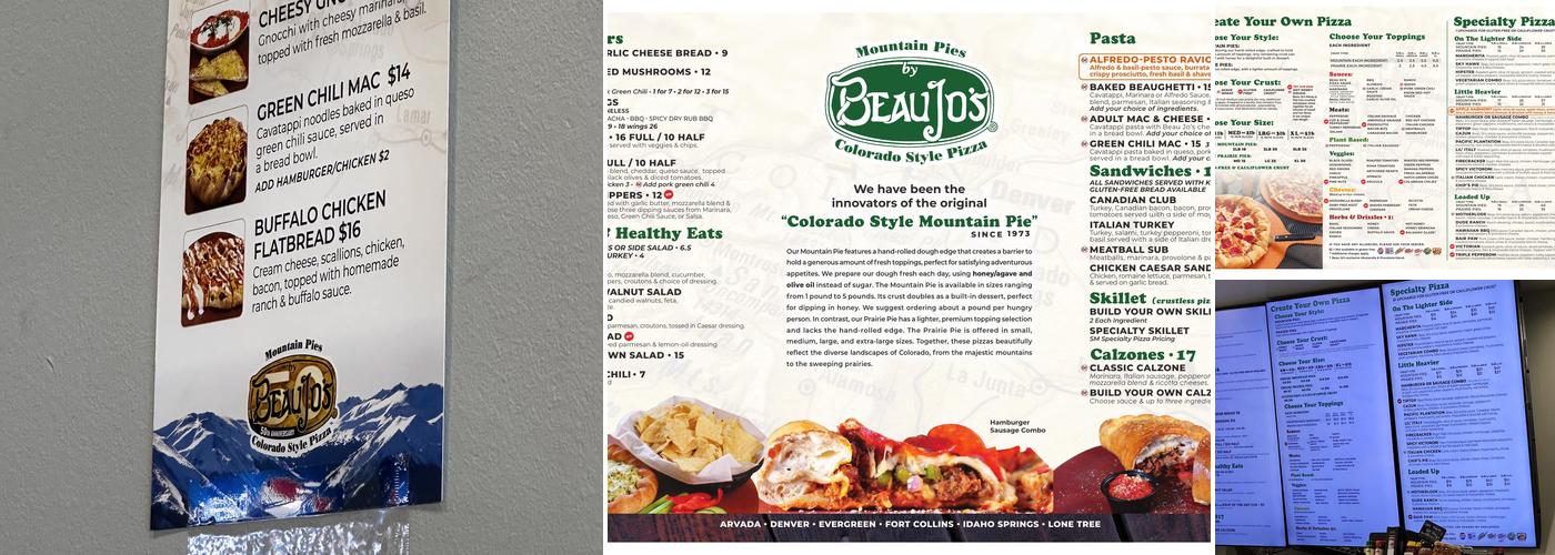 Beau Jo's Pizza Lone Tree Menu