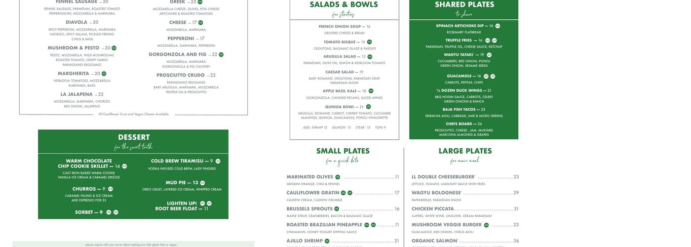 The Lounge Menu